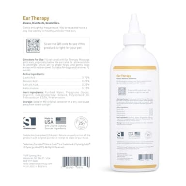Veterinary Formula Clinical Care Ear Therapy, 8 oz. – Cat and Dog Ear Cleaner – Helps Soothe Itchiness and Clean The Ear Canal of Debris and Buildup - Image 8