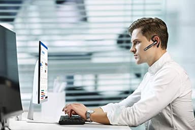 ICOMTOFIT Bluetooth Headset, Wireless Bluetooth Earpiece V5.0 Hands-Free Earphones with Built-in Mic for Driving/Business/Office, Compatible with iPhone and Android (Gray) - Image 2