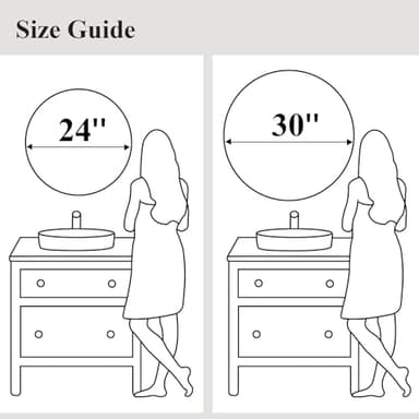 Fabuday Black Round Mirror 30 Inch - Large Circle Mirror for Bathroom, Living Room, Hallway, Entryway, Matte Aluminum Frame Circular Mirrors for Wall Decor - Image 7