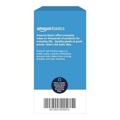 Amazon Basics Flextra Tall Kitchen Drawstring Trash Bags, 13 Gallon, 120 Count - Image 6