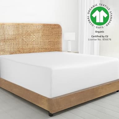 California Design Den 2-Pack 100% Organic Cotton Twin Extra Long Fitted Sheets Percale Only - Soft, Cooling and Lightweight, Snug-Fit and Durable 2X Twin XL Deep Pocket Fitted Sheet - White - Image 2