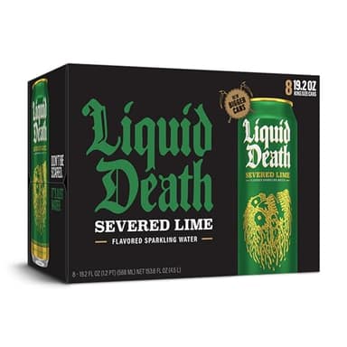 Liquid Death, Severed Lime, Lime-Flavored Sparkling Water, 8-Pack (19.2oz Cans), Low Calorie & No Artificial Sweeteners - Image 5