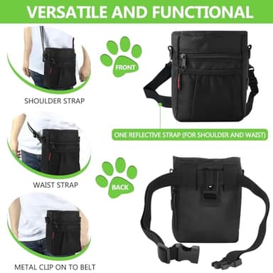 kissleaf Dog Treat Pouch with Magnetic Closure, Treat Pouches for Pet Training, Large Dog Treat Training Pouch and Dog Clicker, Dog Training Treat Pouch Built-in Poop Bag Dispenser, Hands-Free Snack - Image 5