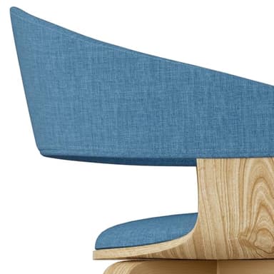 SIMPLIHOME Lowell Dining Chairs - Upholstered Light Natural Oak Bentwood Frame and Linen-Style Fabric Kitchen Chair in Blue, Modern Dining Room Seating with Curved Back and Padded Seat - Image 11