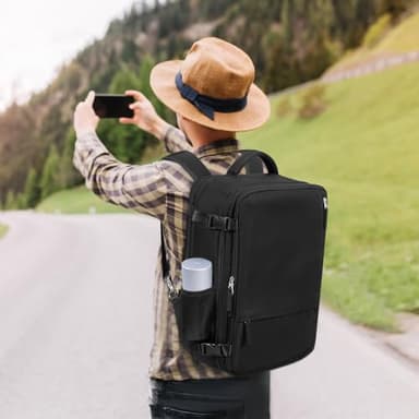 Snoffic Travel Backpack for Women, Large Carry On Backpack for Travel, Waterproof Backpack Personal Item, Backpack for Women, laptop backpack 17.3 inch, College Bag Casual Daypack, Black - Image 2