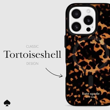 kate spade new york iPhone 16 Pro Case - Compatible with MagSafe - Designer Phone Case - Tortoise - Image 5