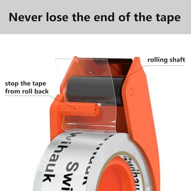 1.88 in x 66.6 YDs Clear Heavy Duty Packing Tape with Dispenser, Strong & Durable Shipping Tape, Packaging Tape, Packing Tape Dispenser for Packing Boxes, Moving Supplies, Shipping and Mailing - Image 3