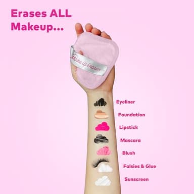 The Original MakeUp Eraser, 7-Day Set, Erase All Makeup With Just Water, Including Waterproof Mascara, Eyeliner, Foundation, Lipstick, Sunscreen, and More! Silver Infused, 7ct. - Image 4
