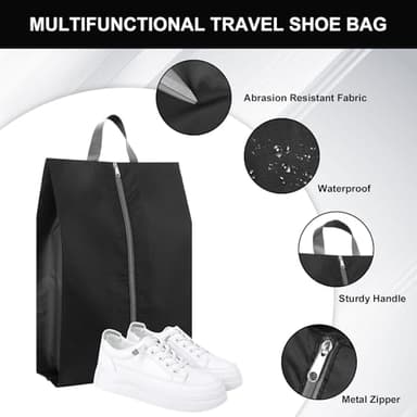 Shoe Bags for Travel, Set of 4 Pack Large Capacity Travel Shoe Bag, Waterproof Portable Shoe Bag with Zipper Travel Essentials for Men and Women - Image 3