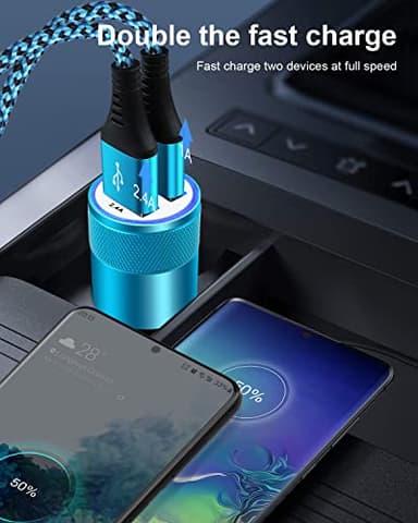 Cigarette Lighter Adapter, USB Car Charger, 3.4a Fast Charging Dual-Port Cargador de Carro for iPhone 17 16 15 14 13 12 SE 11Pro Max X XR XS Max Plus, Samsung Galaxy S25 S24 S23 S22 S21 S20 A17 A16 - Image 6