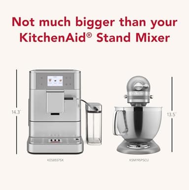 KitchenAid Fully Automatic Espresso Machine KF7 with Milk Attachment, KES8557SX, Stainless Steel - Image 8