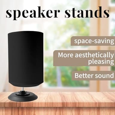 shinar Metal Desktop Speaker Stands,Table Desk Stand Compatible with Sonos Era 100 with Adjustable Swivels up to 360° / Tilts -70° / +70° Table Mount Holder Accessories for Sonos 100 (Black) - Image 6