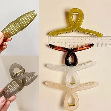 Big Hair Claw Clips - Butterfly Hair Accessories for Women and Girls with Long, Thick Hair - Large 5.1 Jelly Clips, 4 Pcs, Mother's Day Gifts - Image 5