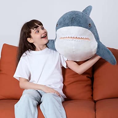 MorisMos Giant Shark Stuffed Animal 40 Inch Shark Plush Toys, Soft Plush Shark Hugging Pillow for Kids - Image 1