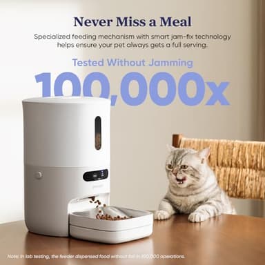 Pawsync Automatic Cat Feeder, WiFi Smart Scale Tracks Pet's Food Intake, App Control, 3.6L Timed Food Dispenser for Cats and Dogs, Up to 10 Meals Per Day, Stainless Steel Bowl, Dual Power Supply - Image 4