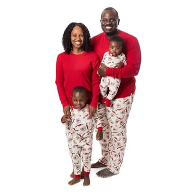 Burt's Bees Baby Baby Family Christmas Pajamas Matching Sets-Organic Cotton PJs for Kids, Toddlers, Adults, Guide My Sleigh, 12 Years - Image 1