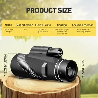 Monocular Telescope for Smartphone, 40x60 High-Definition 360 Night Vision stsscope Monocular STS Scope Set with Phone Adapter & Tripod for Camping Travelling Concert, 131M/1000M Clear Long Vision - Image 3