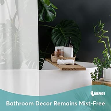 BigFoot Clear Shower Curtain Liner - 72x72 Odorless Plastic with Magnets, Washable Long Bathroom Curtain - Premium PEVA Waterproof Bath Shower Liner, Rust-Proof Bathroom Essentials - Image 8