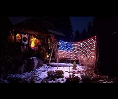 American Flag String Lights, Waterproof Led Flag Net Light, with 420 Super Bright LED, for Yard Garden Decoration, Festival, Holiday, Party Decoration,Christmas Decorations (Plug in Power) - Image 6