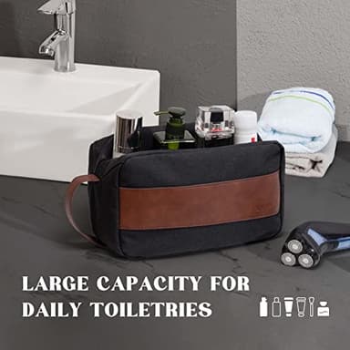 Vorspack Toiletry Bag for Men - Water Resistant Travel Bag for Toiletries, Accessories, Travel Essentials, Gifts - Black - Image 6