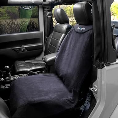 HAPPEGEAR Happeseat Waterproof Car Seat Cover & Protector – Universal Fit Car Seat Towel Cover – Non-Slip Backing, Easy Install & Storage, Machine Washable, Fits Front & Back, Black - Image 8