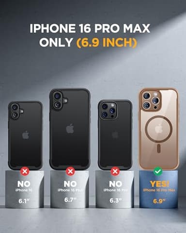 Miracase Magnetic for iPhone 16 Pro Max Case 6.9'' [Compatible with MagSafe] Full-Body Phone case with Built-in Glass Screen Protector& Camera Protector,Drop Proof 16 Pro Max Cover,Desert Brown - Image 7