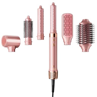 Mythsight StyleVibe™ 6-in-1 Air Styler, Hair Dryer & Blow Dryer Brush with Auto Wrap Curl L/R, Fast Drying, Smooth Blowouts, Root-Lift Volume, No Heat Damage Frizz-Free Thermal Brush with Travel Bag - Image 1