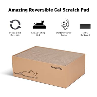 FUKUMARU 5 PCS Cat Scratching Boards, 11.4 Inch Width Ex-Large Cat Scratcher Box, Reversible Cardboard Scratchers for Indoor Cats, Cat Scratch Box for Large, Medium and Small Cats, Protect Furniture - Image 4