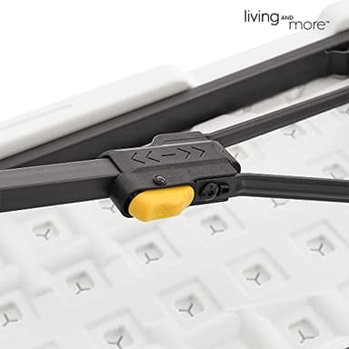 Living and More 6 Foot Fold-in-Half Bench with Carrying Handle, Easy Folding and Transport, Indoor/Outdoor Use, Sturdy Steel Frame, 72"D x 11.5"W x 16.3"H, White - Image 8