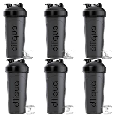 diliqua 6 PACK, Shaker Bottles for Protein Mixes | BPA-Free & Dishwasher Safe | 6 Large 24 oz protein shaker bottle | Shaker Cups for protein shakes | Blender Shaker Bottle Pack - Image 6