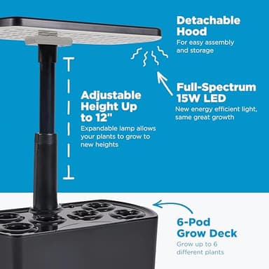 AeroGarden Harvest Lite, Indoor Garden Hydroponic System with LED Grow Light, Holds up to 6 AeroGarden Pods, Green - Image 4