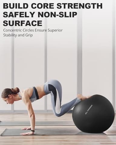 Trideer Yoga Ball for Exercise, Pregnancy & Birthing, 5 Sizes Exercise Ball for Physical Therapy, Stability, Fitness, Quick Pump Included - Image 3