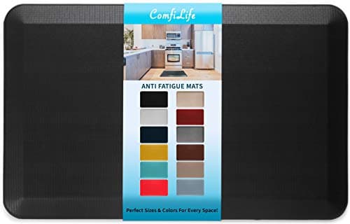 ComfiLife Anti Fatigue Floor Mat – 3/4 Inch Thick Kitchen Mats for Floor, Standing Desk Mat, Kitchen Rug – Comfort at Home, Office – Durable – Stain Resistant – Non-Slip Bottom (20" x 32", Black) - Image 1