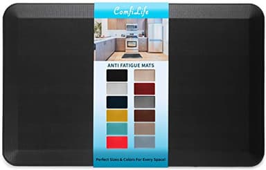 ComfiLife Anti Fatigue Floor Mat – 3/4 Inch Thick Kitchen Mats for Floor, Standing Desk Mat, Kitchen Rug – Comfort at Home, Office – Durable – Stain Resistant – Non-Slip Bottom (20" x 32", Black) - Image 1