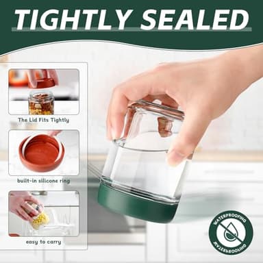 DIMBRAH Overnight Oats Containers with Lids,16oz Glass Jars with Lids - Set Of 4, Practical Oatmeal Container to Go, Chia Seed Pudding Jars, Baby Food Containers - Image 3