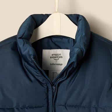 Amazon Essentials x Sofia Grainge Baby Girls' Taffeta Puffer Jacket, Blue, 24 Months - Image 4