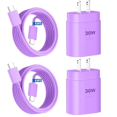 Phone 17 16 15 Charger Fast Charging,30W USB C Phone 17 16 15 Pro Max Charger Block &6.6FT Long Type C Cable Cord for Phone 17/17 Air/17 Pro/17 Pro Max/16/16 Plus/16Pro/16 Pro Max/15/15 Pro Max,Purple - Image 1
