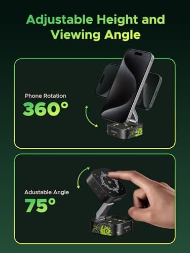 UGREEN MagFlow Qi2 Foldable Charging Station, 2-in-1 Fast Wireless Charger Compatible with iPhone 17/17 Air/17 Pro/17 Pro Max 16 15 14 13 12, Airpods3 2 Pro (No AC Adapter), Genshin Impact Edition - Image 8