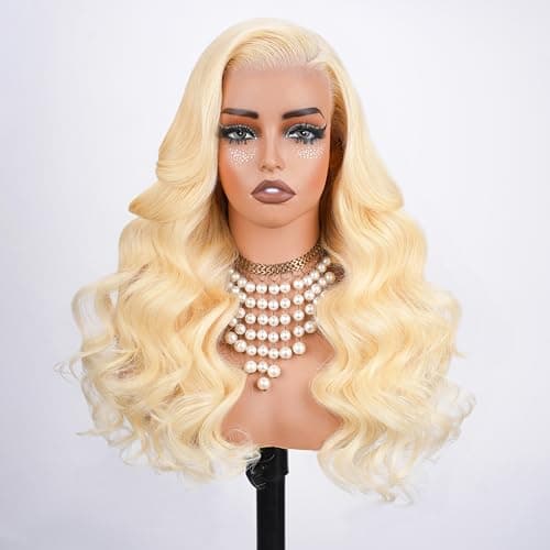 613 13x6 Lace Front Wig Human Hair 250 Density 30 Inch Body Wave Blonde Wig Human Hair 613 HD Lace Frontal Wigs 13x6, 100% Real Human Hair No Synthetic Blend No Tangle No Shedding Triple Lifespan 3X - Image 1