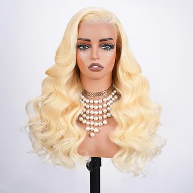 613 13x6 Lace Front Wig Human Hair 250 Density 30 Inch Body Wave Blonde Wig Human Hair 613 HD Lace Frontal Wigs 13x6, 100% Real Human Hair No Synthetic Blend No Tangle No Shedding Triple Lifespan 3X - Image 1