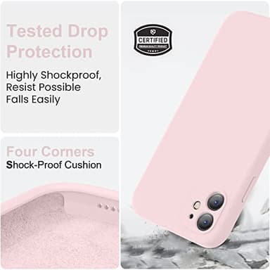 Vooii Compatible with iPhone 11 Case, Upgraded Liquid Silicone with [Flat Edges] [Camera Protection] [Soft Anti-Scratch Microfiber Lining] Phone Case for iPhone 11 6.1 inch - Chalk Pink - Image 5
