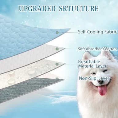 dgdgbaby Cooling Mat for Dogs Thicken Pad for Cats,Rabbit&Medium,Large Dogs Internal Arc-Chill Cool Fiber Dog Cooling Mat Non-Slip Washable Summer Pet Outdoor Bed - Image 2