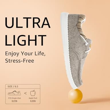 STQ Slip on Shoes Women Casual Arch Support Sneakers Comfortable Orthopedic Loafers for Foot Pain Relief Taupe US 8 - Image 3