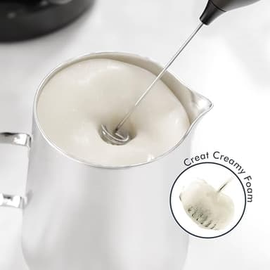 Rechargeable Milk Frother, 3 Speed Frother Wand Handheld Foam Maker with 2-layer Stainless Steel Whisk for Making Cappuccinos, Lattes, Bulletproof Coffee, Keto Drinks, Protein Shakes, and Matcha - Image 5