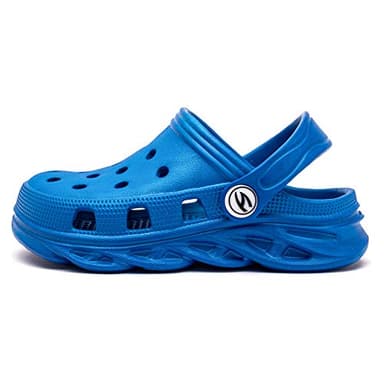 HOBIBEAR Boys and Girls Classic Graphic Kids Garden Clogs Slip on Water Shoes (Blue-Size 5 Big Kid) - Image 3