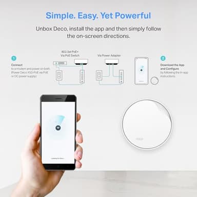 TP-Link Deco X50-PoE AX3000 PoE Mesh WiFi - Ceiling/Wall-Mountable WiFi 6 Mesh, Replacing WiFi Router, Access Point and Range Extender, PoE-Powered, 2 x 2.5G PoE Ports, Deco X50-PoE(3-Pack) - Image 7