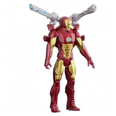 Avengers Marvel Titan Hero Series Blast Gear Iron Man Action Figure, 12-Inch Toy, with Launcher, 2 Accessories and Projectile, Ages 4 and Up, Red - Image 10