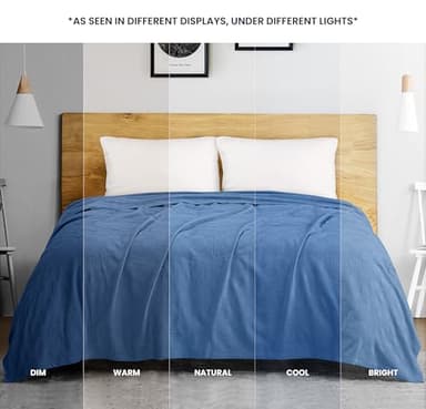 Utopia Bedding Wedgewood 100% Cotton Blanket [King Size - 90x108 Inch] 350GSM Lightweight, Soft and Breathable Thermal Blanket for All Seasons - Image 6