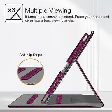 Fintie Case for iPad 6th / 5th Generation (2018 2017 Model, 9.7 Inch), iPad Air 2 / Air 1 (9.7 Inch) - [Corner Protection] Multi-Angle Viewing Stand Cover with Pocket, Purple - Image 4