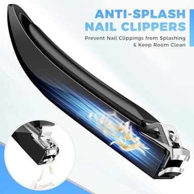 DRMODE Nail Clippers for Men with Catcher, Anti Splash Self-Collecting Finger Nail Clippers Adult with Ergonomics Long Handle, Heavy Duty Mess Free Toenail Clippers Nail Cutter Unique Gifts for Women - Image 3